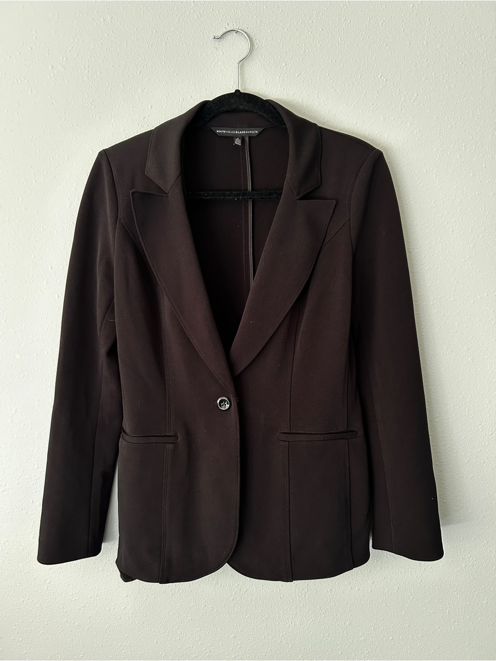 White House Black Market Black Single-Button Blazer Stretchy Fabric